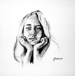 Charcoal drawing of girl