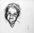 Charcoal drawing of girl