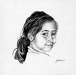 Charcoal drawing of girl