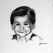 Charcoal drawing of young boy
