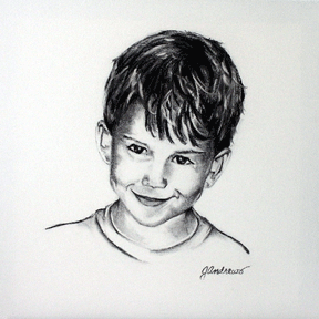Charcoal drawing of boy