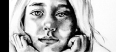 charcoal drawing of girl